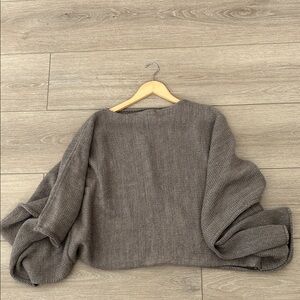 Katherine Barclay Grey Sweater Poncho